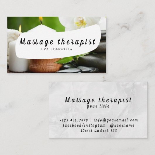 マッサージセラピスト名刺 名刺 (正面/裏面)