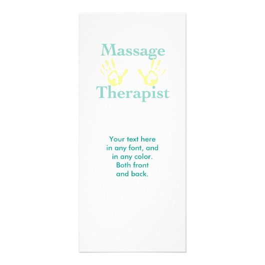 マッサージセラピスト手プリント ラックカード (正面)
