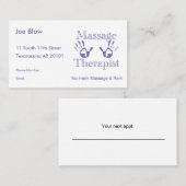 マッサージセラピスト手プリント 予約カード (正面/裏面)