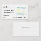 マッサージセラピスト手プリント 予約カード (正面/裏面)