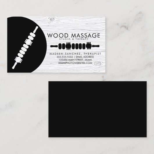 マッサージセラピスト木材セラピーツール 名刺 (正面/裏面)