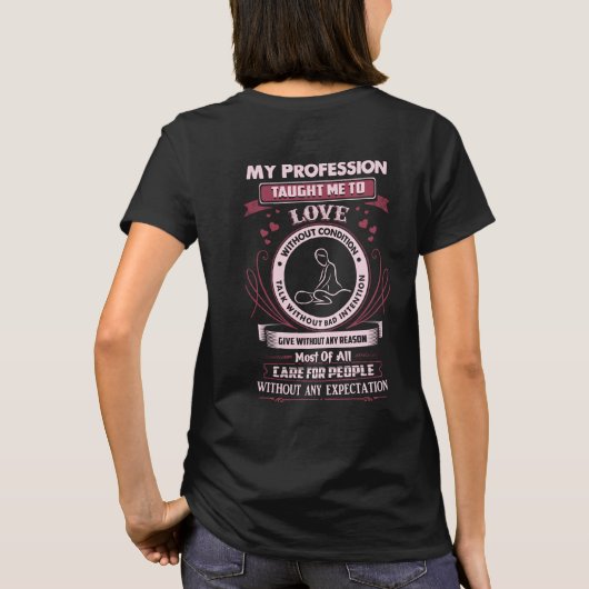 マッサージセラピスト業教え者 Tシャツ (裏面)