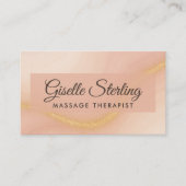 マッサージセラピスト水彩金ゴールドモノグラムQRコード 名刺 (正面)