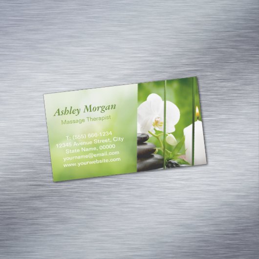 マッサージセラピスト瞑想禅スパサロン マグネット名刺 (インサイチュ)