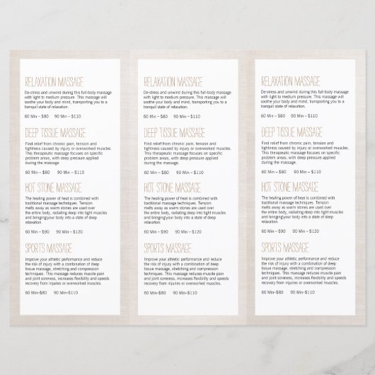 マッサージセラピスト禅石三折パンフレット (裏面)