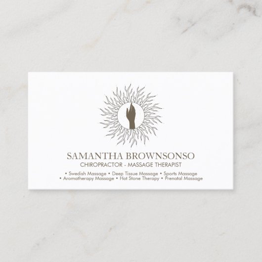 マッサージセラピスト エネルギー ヒーリング 名刺 (正面)