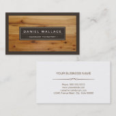 マッサージセラピスト - クラシックな木目調 名刺 (正面/裏面)