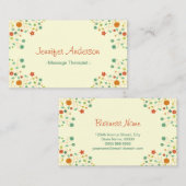 マッサージセラピスト – シック自然 スタイリッシュ 名刺 (正面/裏面)