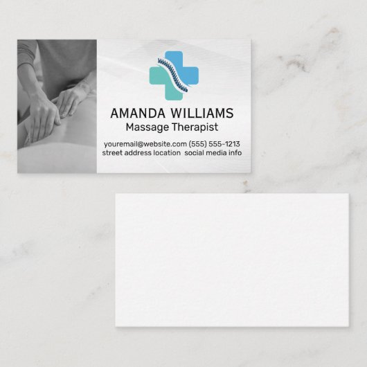 マッサージセラピスト |スパイン医学ロゴ 名刺 (正面/裏面)