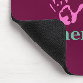 マッサージセラピスト:ピンクハンドプリント マウスパッド (コーナー)