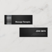 マッサージセラピスト – ブラックシルバーストライプズ スキニー名刺 (正面/裏面)