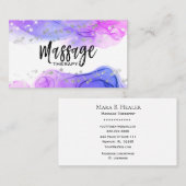 **マッサージセラピスト-マッサージセラピーグリッター 名刺 (正面/裏面)