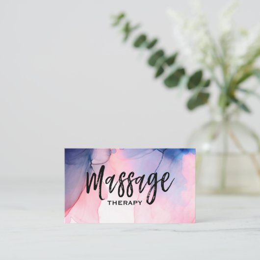 **マッサージセラピスト-マッサージセラピー水彩 名刺 (スタンド正面)