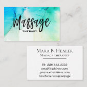 **マッサージセラピスト~マッサージセラピー水彩 名刺 (正面/裏面)