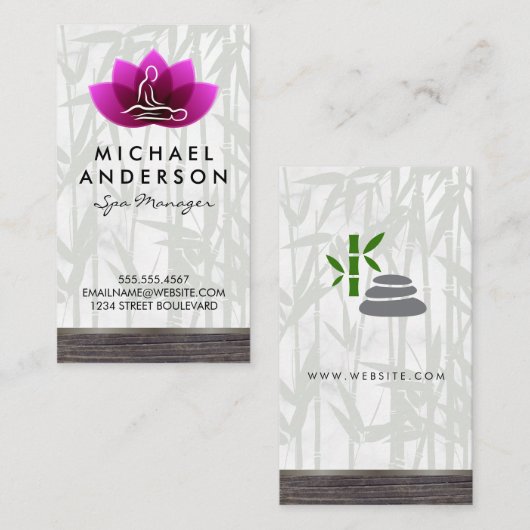 マッサージセラピスト | ロータスフラワースパ 名刺 (正面/裏面)