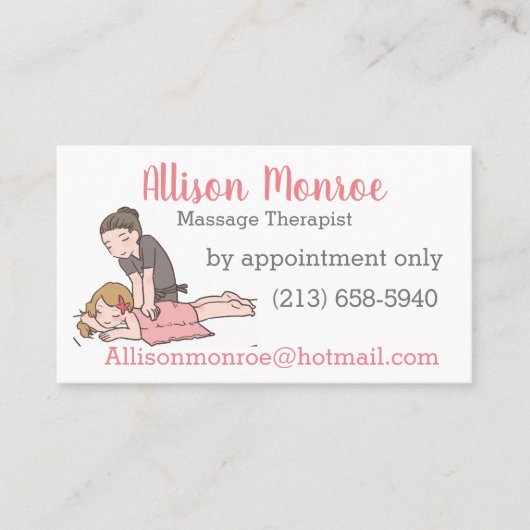 マッサージセラピスト 名刺 (正面)