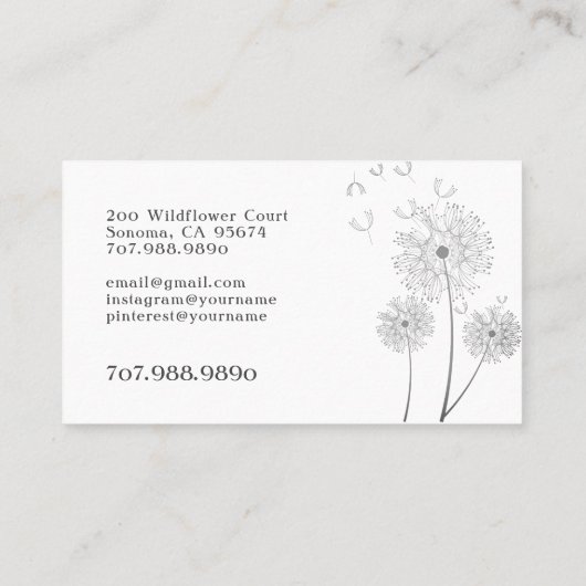 マッサージセラピスト 名刺 (裏面)