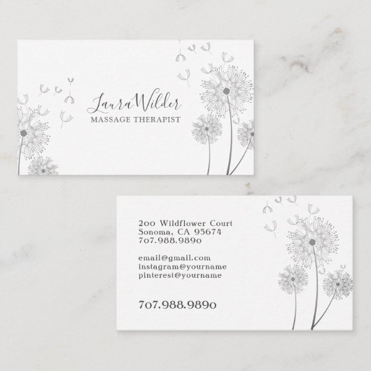 マッサージセラピスト 名刺 (正面/裏面)