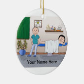 マッサージセラピスト – 男性、女性クライアント セラミックオーナメント (右)