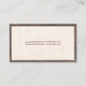 マッサージセラピスト |竹のアイコン木枠 名刺 (裏面)