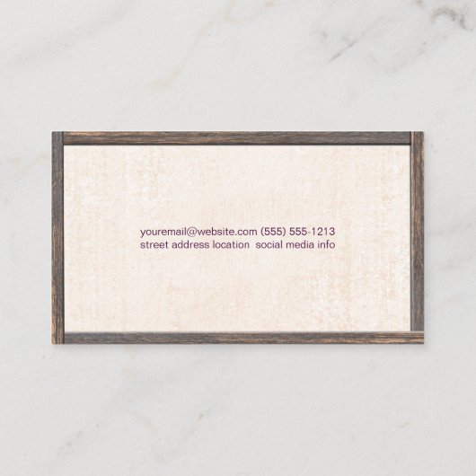 マッサージセラピスト |竹のアイコン木枠 名刺 (裏面)