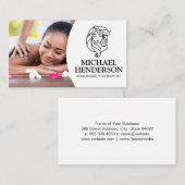 マッサージセラピスト | 美しいサロンロゴ 名刺 (正面/裏面)