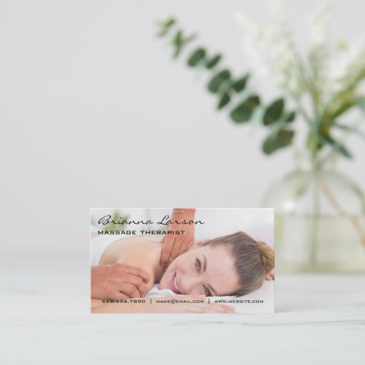 マッサージセラピスト | 背中マッサージ 名刺 (スタンド正面)