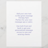 マッサージセラピスト:青い手のプリント チラシ (裏面)