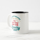 マッサージセラピストIが難しいリストから外す ツートーンマグカップ (正面左)