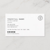 マッサージセラピストQRコードロゴソーシャルメディア 名刺 (裏面)