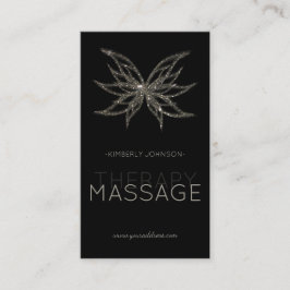 マッサージセラピーきらめくフラワーブロッサムカード 名刺