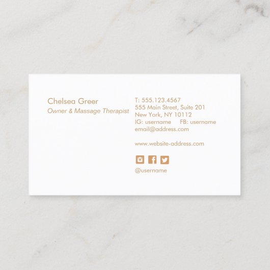 マッサージセラピーアロマセラピースパ 名刺 (裏面)