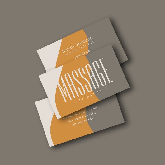 マッサージセラピーアース素朴トーン名刺 名刺