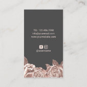 マッサージセラピーエレガントバラ金ゴールド手&花 名刺 (裏面)