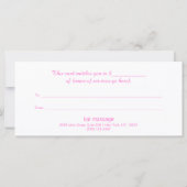 マッサージセラピーギフト証明書蓮の花 (裏面)