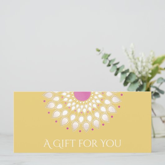 マッサージセラピーギフト証明書蓮の花 (スタンド正面)