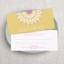 マッサージセラピーギフト証明書蓮の花