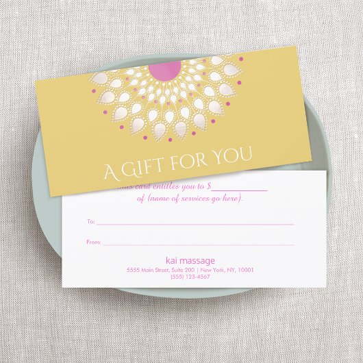 マッサージセラピーギフト証明書蓮の花