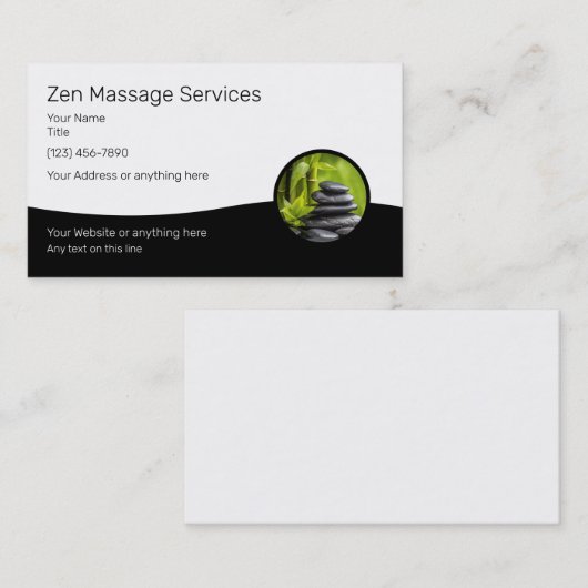 マッサージセラピーサービスゼンデザイン 名刺 (正面/裏面)