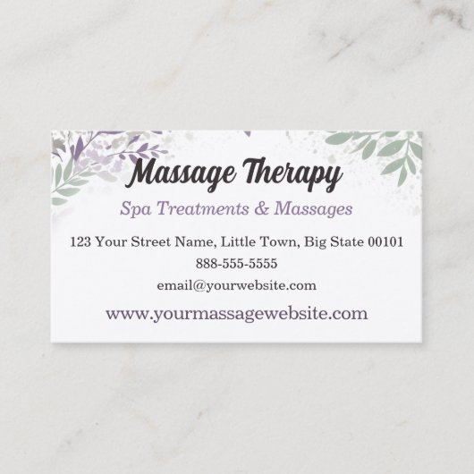 マッサージセラピーサービス 名刺 (正面)