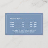 マッサージセラピーシンプルブルーアポイントメント 予約カード (裏面)