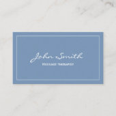 マッサージセラピーシンプルプレーンブルー 名刺 (正面)