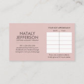 マッサージセラピースケッチとアポイントメント 名刺 (裏面)