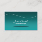 マッサージセラピースタイリッシュティール（緑がかった色） 名刺 (正面)