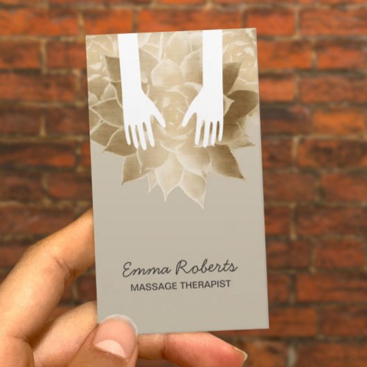 マッサージセラピースパヒーリングハンド&ヴィンテージフラワー 名刺
