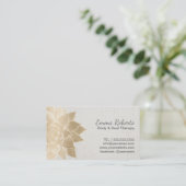 マッサージセラピースパ金ゴールドフローラヴィンテージ 名刺 (スタンド正面)