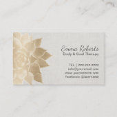 マッサージセラピースパ金ゴールドフローラヴィンテージ 名刺 (正面)