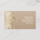 マッサージセラピースパ金ゴールドフローラ素朴クラフト 名刺 (裏面)