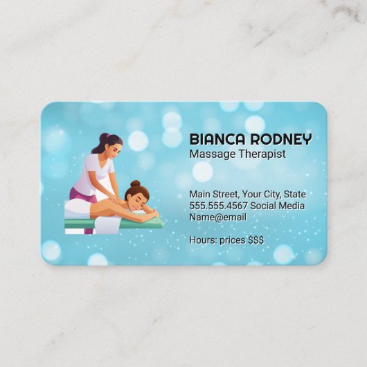 マッサージセラピーセッション | 健康 名刺 (正面)