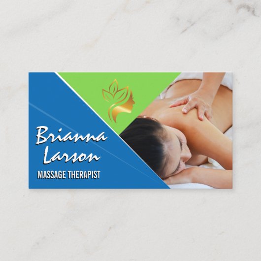 マッサージセラピーセッション | 背中の摩擦 名刺 (正面)